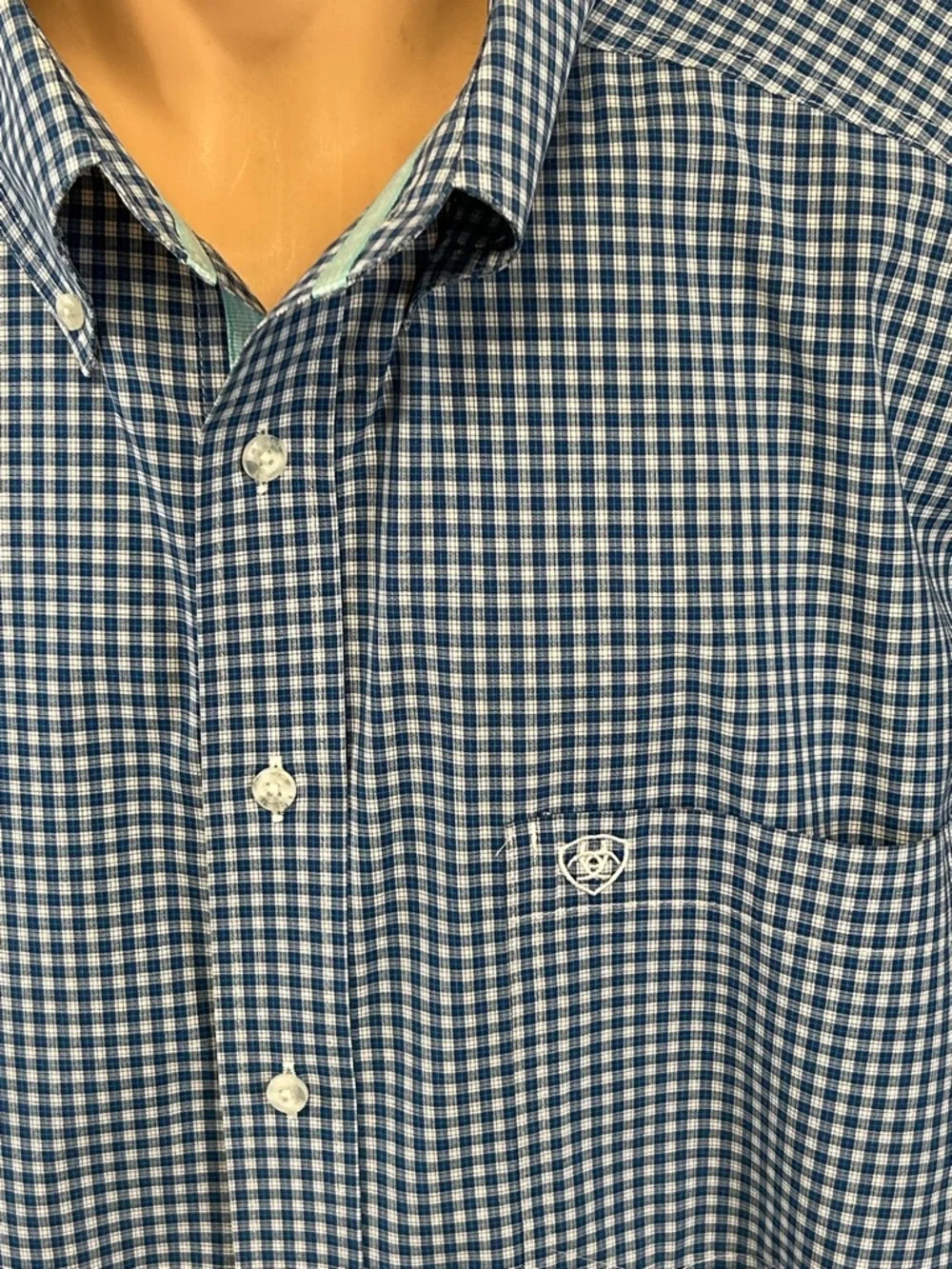 Ariat Pro Short Sleeve Button Down Collar Shirt.  3XL - Picture 4 of 7